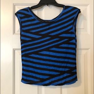 Crossing Stripped Cutout Top
